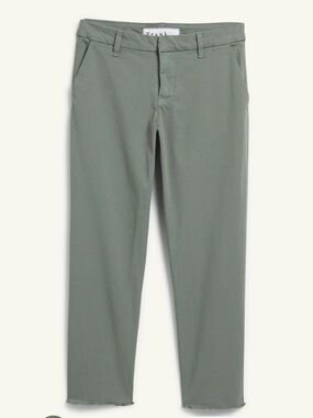 Frank & Eileen Wicklow Rosemary Green Italian Chino Stretch Crop Raw Hem Pants 2
